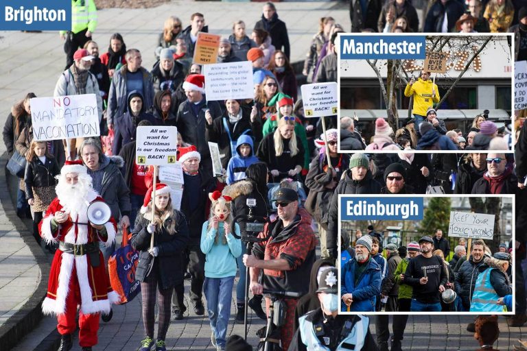 Anti-vax anti-lockdown protesters hit the streets to moan about Covid freedoms