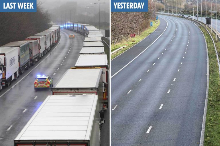 Kent’s M20 motorway finally clear of thousands of lorries that queued to cross Channel