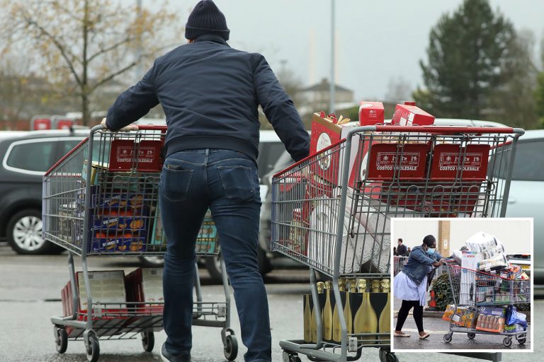 Panic-buyers hit the supermarkets to stockpile food amid No Deal Brexit fears