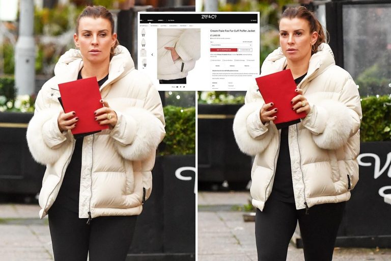 Coleen Rooney slammed by animal lovers for wearing a £1,400 real fur coat with cuffs made from foxes