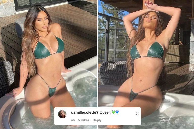 Kim Kardashian shows off curves wearing tiny thong bikini in jacuzzi shots at family’s $16m 17…