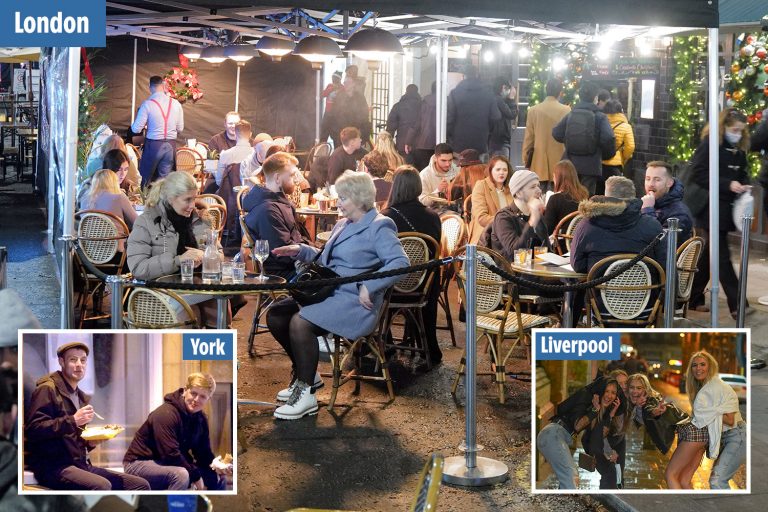 Boozy Brits hit the town with very merry night out and don’t let rain dampen their spirits