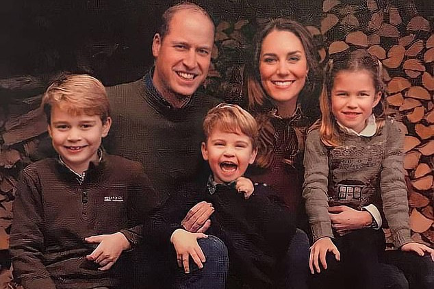 Cheeky Louis, two, steals the show on Kate Middleton and Prince William’s adorable Christmas card