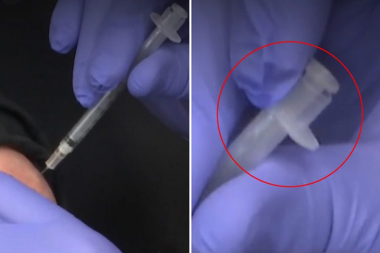 Hospital accused of FAKING a nurse’s coronavirus vaccine injection on TV after viewers claim syringe…