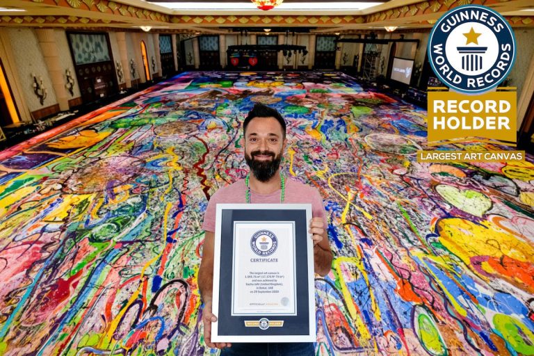 Dubai-based painter Sacha Jafri sets world record for ‘The Largest Art Canvas’