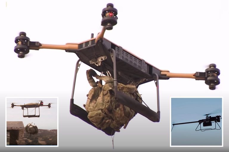 Royal Marines show off ‘game-changer’ super drone that can carry ammo and airlift wounded troops