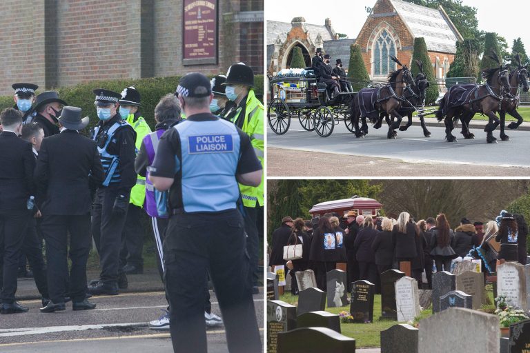 Police form ring of steel around traveller funeral and mourners’ street procession after fears of…