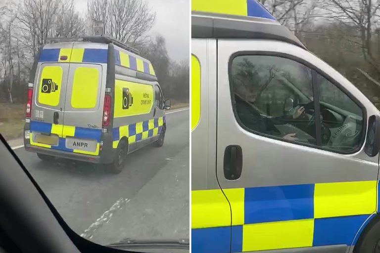 Speed camera van driver filmed scrolling through Facebook while doing 60mph