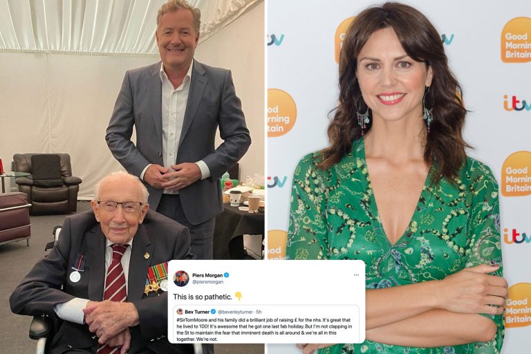 Piers Morgan blocks TV star Beverley Turner after she says she won’t clap for Captain Tom
