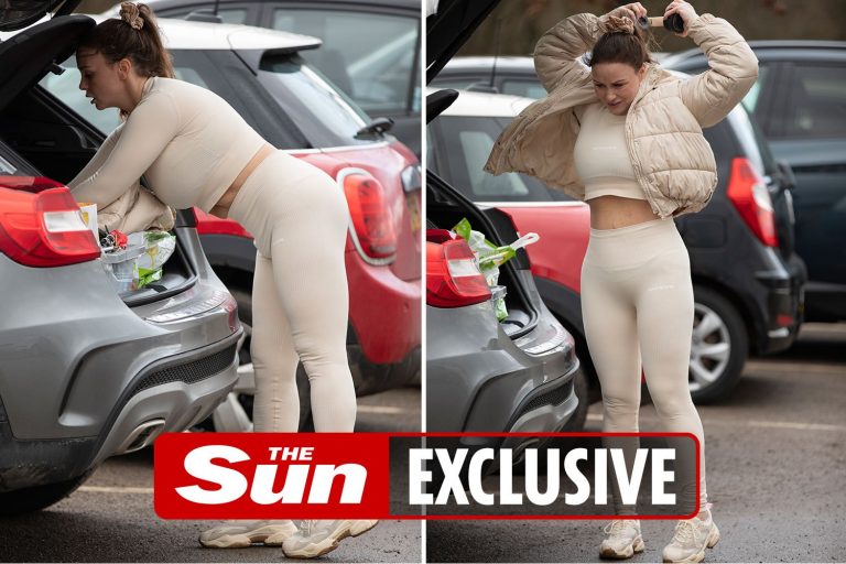 Chanelle Hayes shows off her incredible weight loss in a crop top and skintight leggings