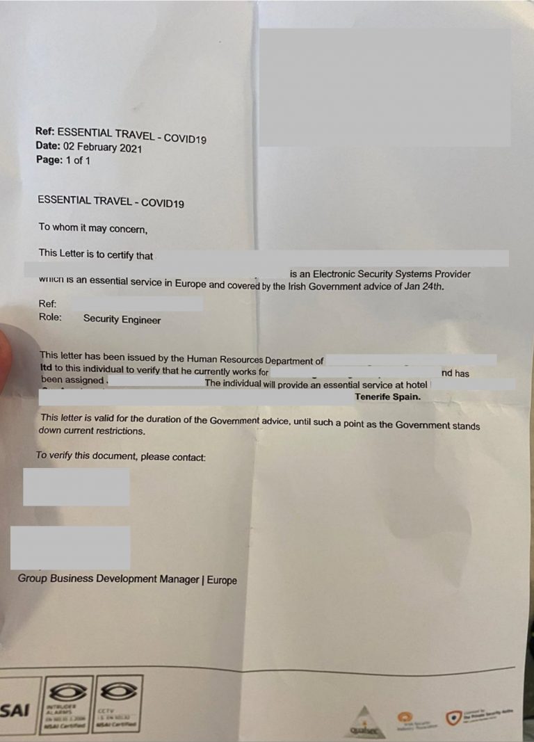 Sunseeker tries to use fake employer letter at airport as ‘reasonable excuse’ for Tenerife trip but…