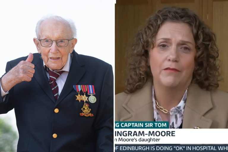 Captain Tom Moore’s daughter Hannah fights back tears at tribute to the hero as she reveals his…