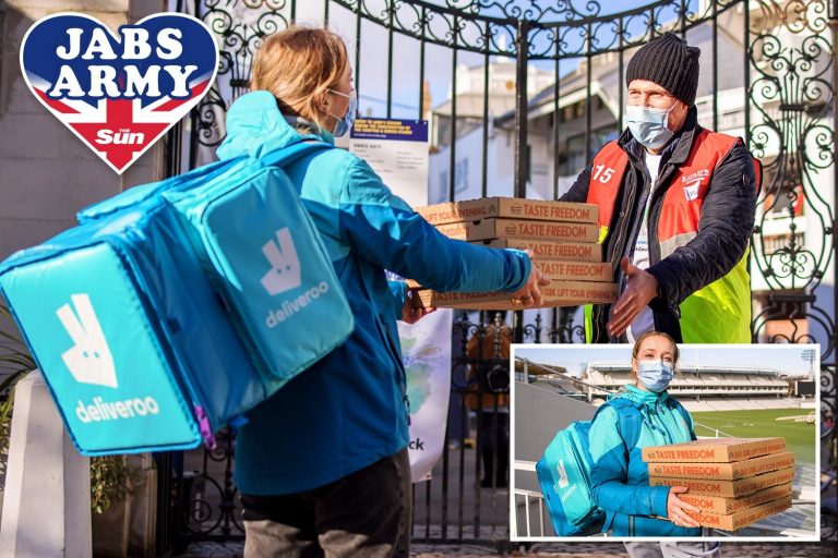 Deliveroo joins The Sun’s Jabs Army delivering lunches for NHS staff and volunteers