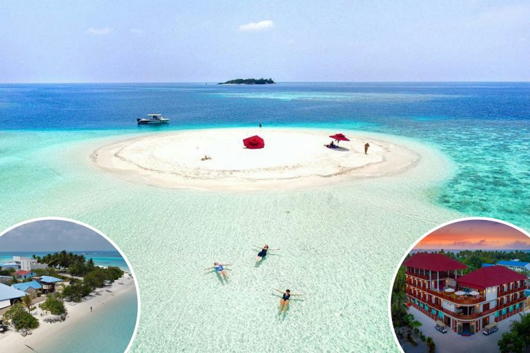 Take a trip to the Maldives’ palm-lined beaches and crystal-clear waters for just £14pp a night