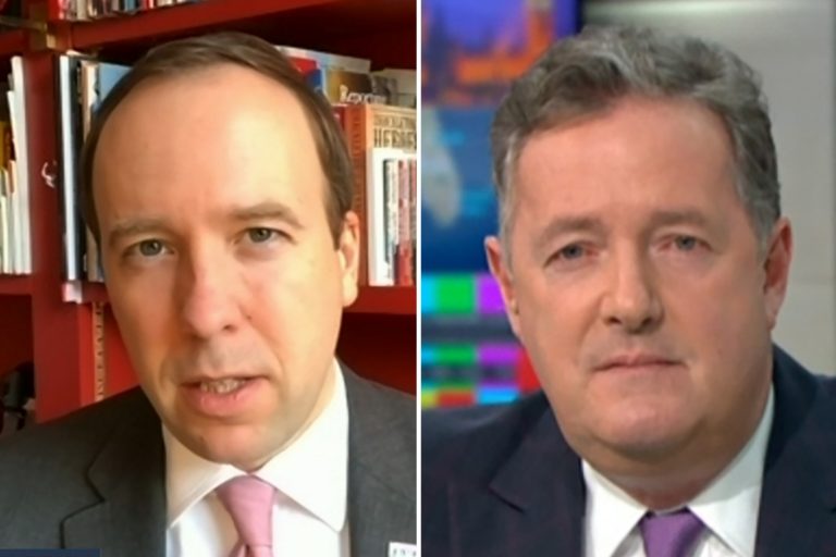 Piers Morgan in row with ‘patronising’ Matt Hancock after Health Secretary demands THANKS for…