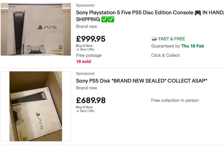 PS5 selling for £1,000 on eBay three MONTHS after launch – more than double the real price