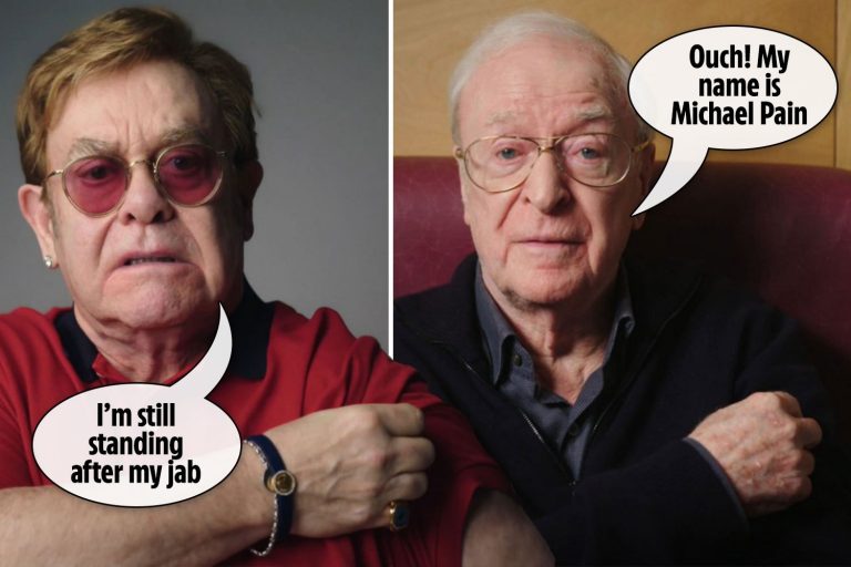 Sir Elton John teams up with Sir Michael Caine to encourage Brits to get their Covid jab