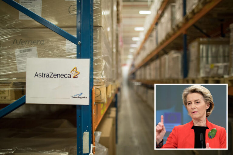 Millions of AstraZeneca vaccines sitting unused in EU warehouses as meddling bloc chiefs try to…