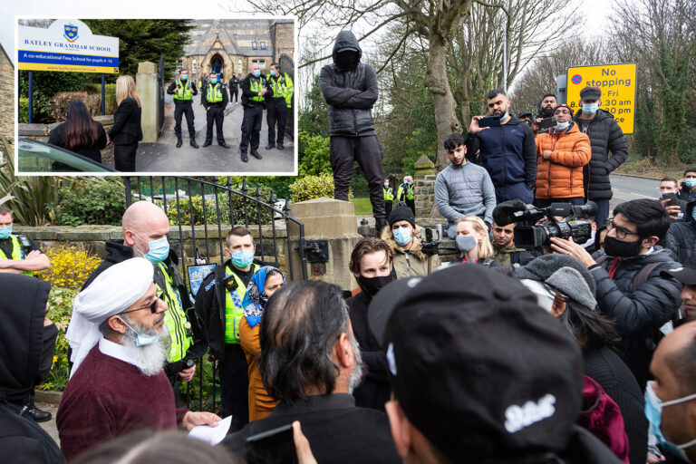 Teacher who sparked angry protest after showing class ‘Prophet Mohammed cartoons’ is now under…