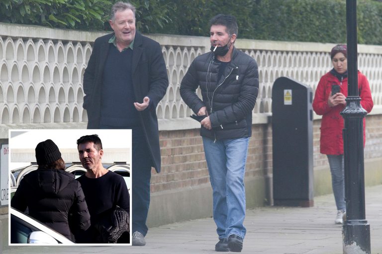 Simon Cowell puffs on cigarette and walks with Piers Morgan after ‘heated row in street’ with…