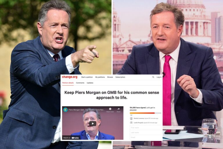 Piers Morgan petitions soar to 360,000 signatures as fans beg him to return to Good Morning Britain