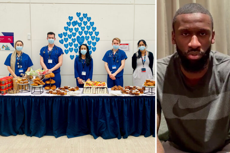 Antonio Rudiger treats staff at Chelsea’s local hospital to a feast to thank them for leading fight…