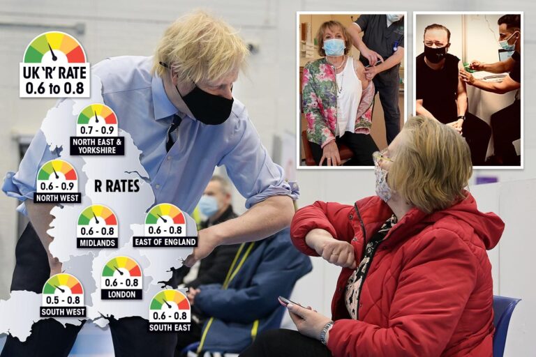 Experts believe the UK’s ‘darkest days’ are over as R rate falls to lowest since May and infections…