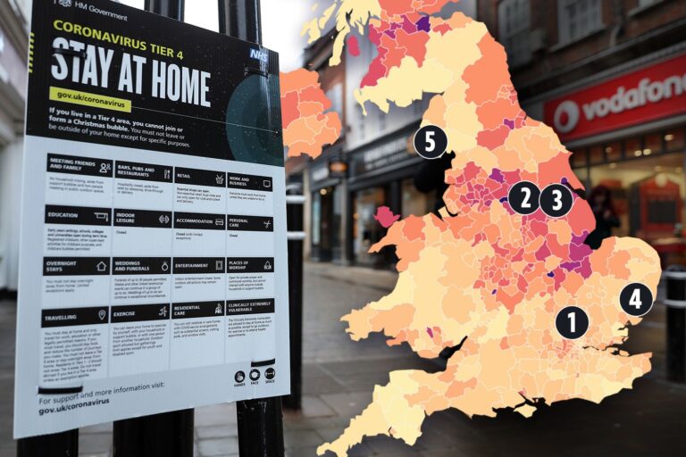 Five Covid hotspots identified as cases rise in 138 areas – is YOURS on the list?