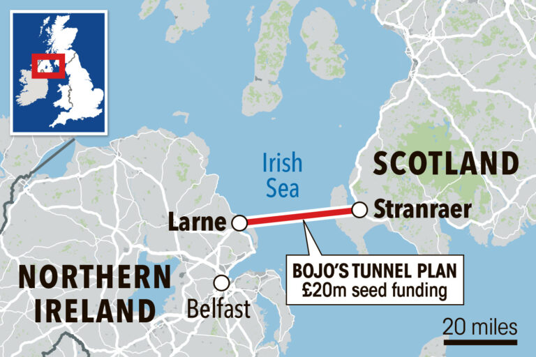 Boris Johnson will slash duty on domestic flights within UK as his dream of Ulster tunnel gets step…