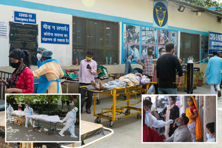 Covid patients ‘dying on the pavement’ outside hospitals in India as doctors fear infections will…