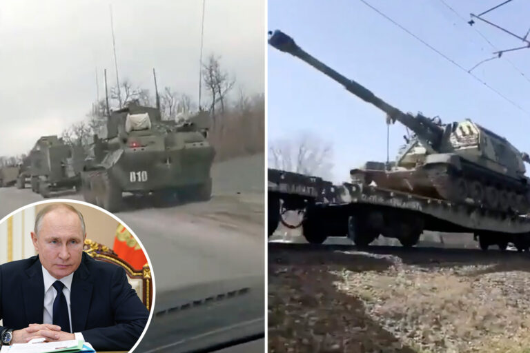 Ukraine crisis ‘one step away from war’ as Putin masses more troops on border and US warships arrive…