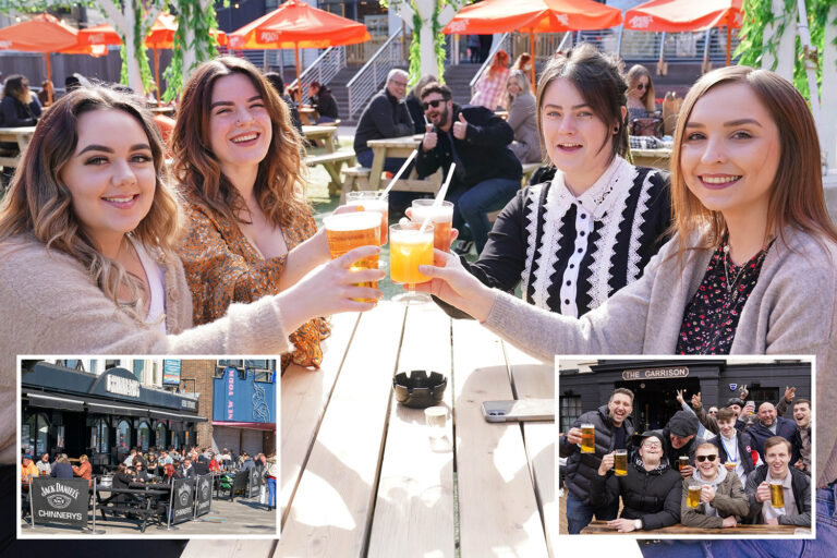 Beaming Brits pack beer gardens and outdoor restaurants for first weekend of freedom since Covid…
