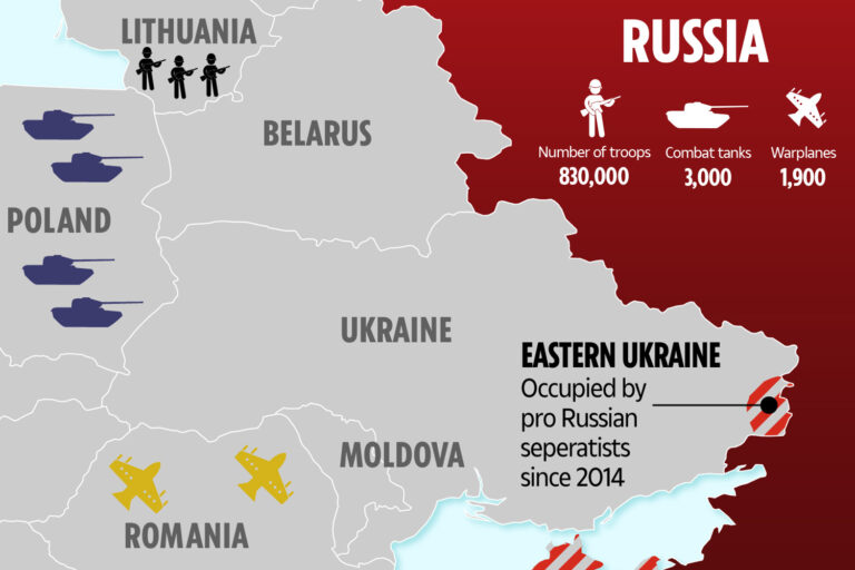 Russian tanks and missile launchers surround Ukraine border as US warships prepare to head to Black…