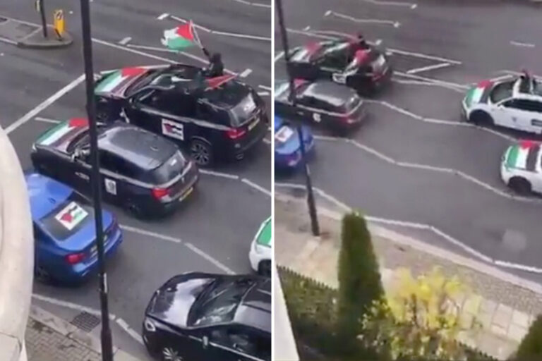 Antisemitic convoy blasting ‘f*** the Jews, rape their daughters’ on PA system drives through North…