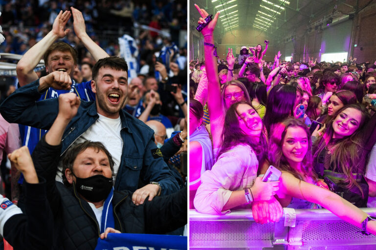 Big events without masks and social distancing are as safe as restaurants or shopping centres, Covid…