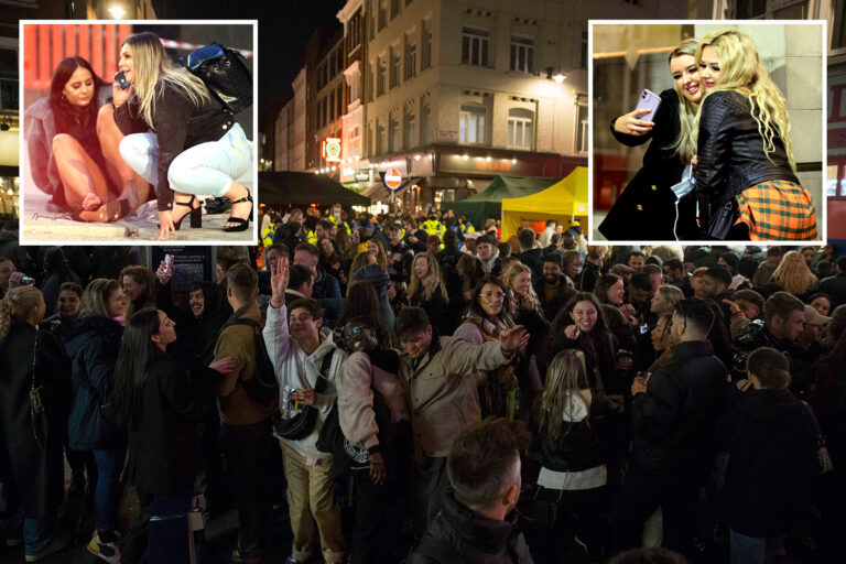 Boozy Brits take advantage of the three-day weekend as they hit the town in Leeds and London