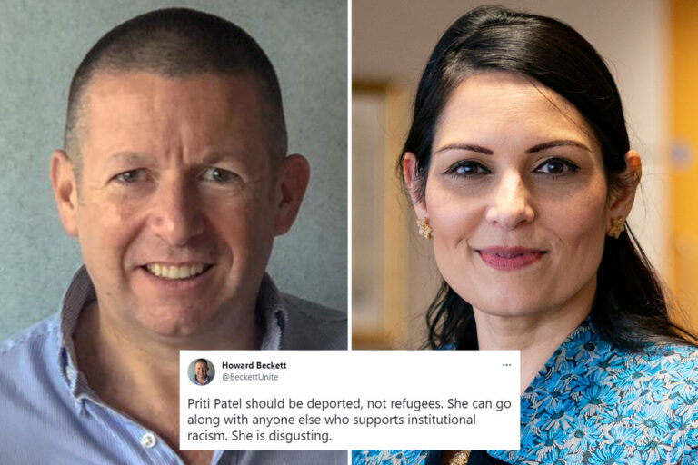 Unite leadership hopeful Howard Beckett slammed over call for Priti Patel to be ‘deported instead of…