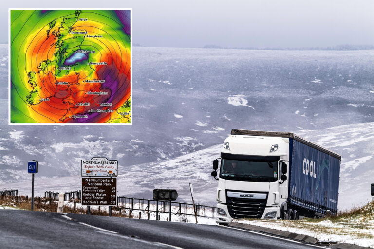 UK weather – Britain to be colder than RUSSIA in -4C deep freeze as 45mph storm hits at Bank…