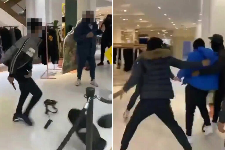 Seven arrested after man stabbed in mass brawl inside Selfridges’ flagship Oxford Street store
