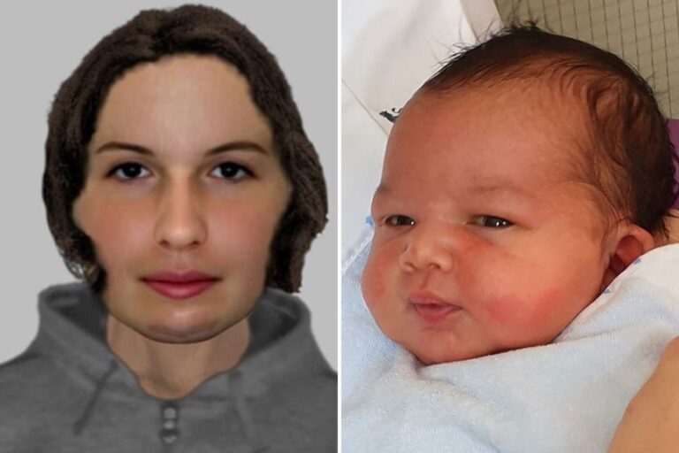 Cops release e-fit of missing mum after baby George found dumped in park just hours after birth