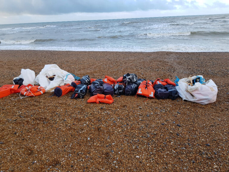 TONNE of cocaine worth £80 million washes up on Sussex coast after locals spot baggies tied to life…