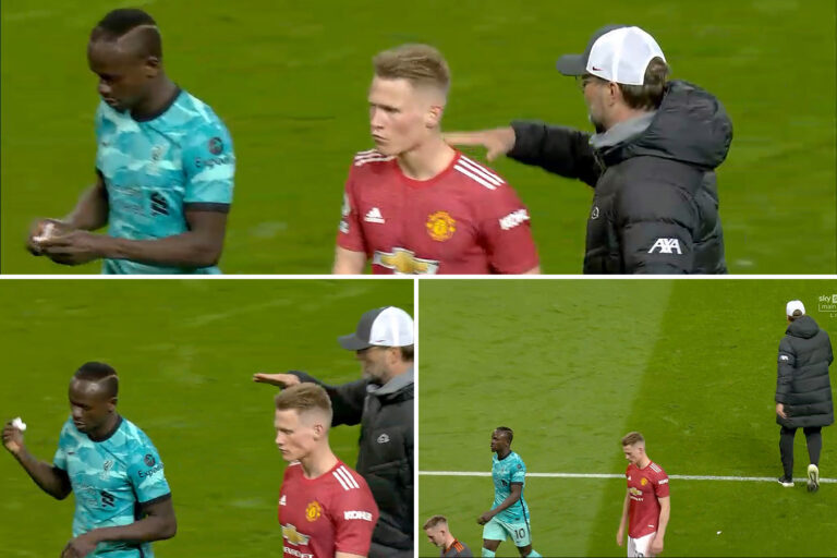 Watch Sadio Mane REFUSE to shake Jurgen Klopp’s hand after being benched for Liverpool’s win over…