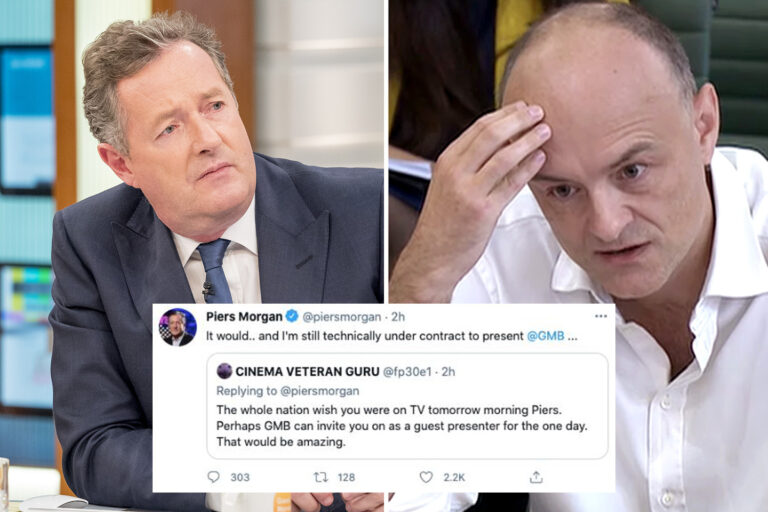 Piers Morgan drops huge hint he could return to GMB TOMORROW after Dominic Cummings’ bombshell Covid…