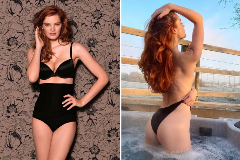 Victoria’s Secret model Alexina Graham looks sensational in high-waisted black undies