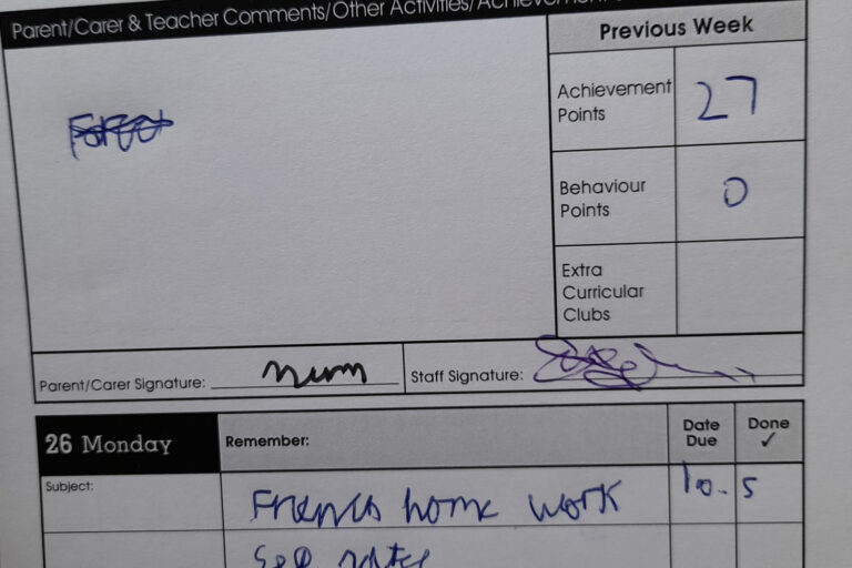 Mum reveals hilarious way son forged her signature on his homework diary – and it’s not subtle at…