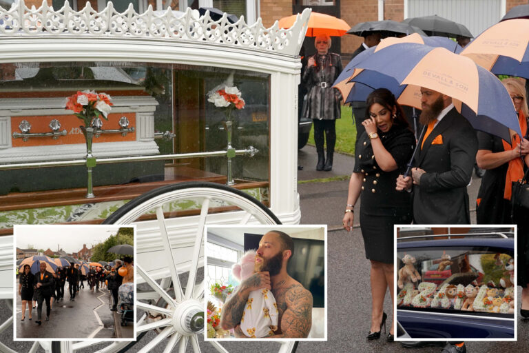Ashley Cain and Safiyya Vorajee break down in tears at daughter Azaylia’s funeral as fans line…