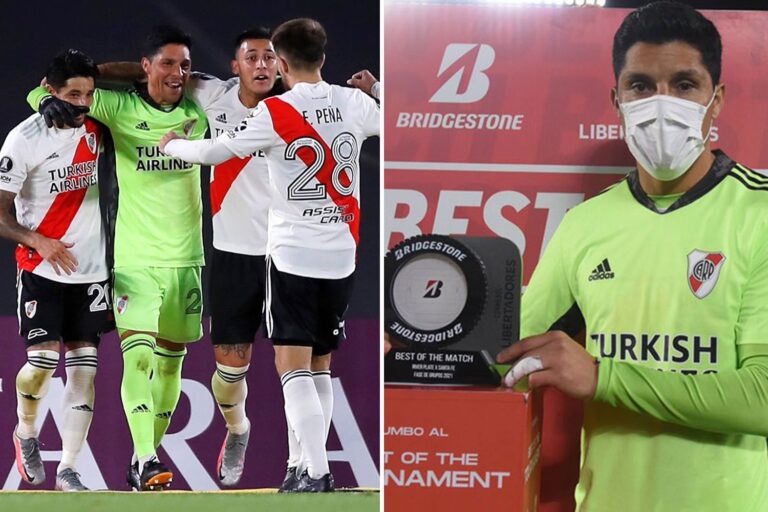 River Plate midfielder Enzo Perez starts in goal for Covid-hit side, plays on with injury and named…