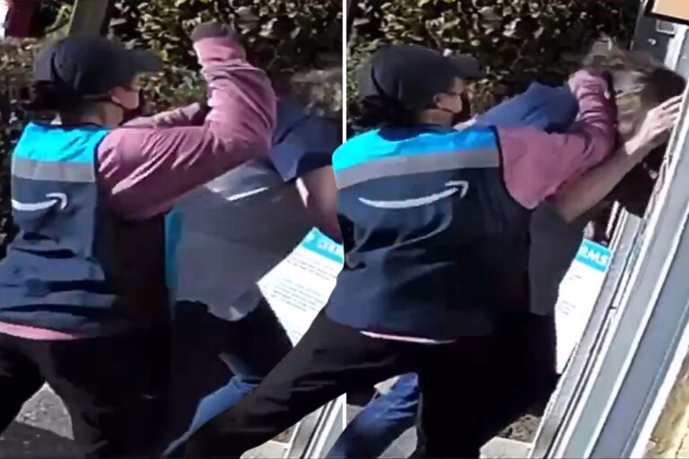 Horrifying moment Amazon driver brutally BEATS 67-year-old woman who ‘called her a b**ch’ over…
