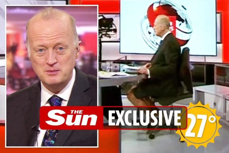 BBC anchor caught wearing shorts and deck shoes under desk as he presents live