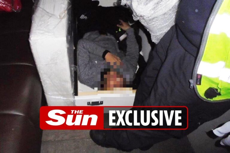Migrants hidden in used sofas and armchairs by cross-Channel smugglers